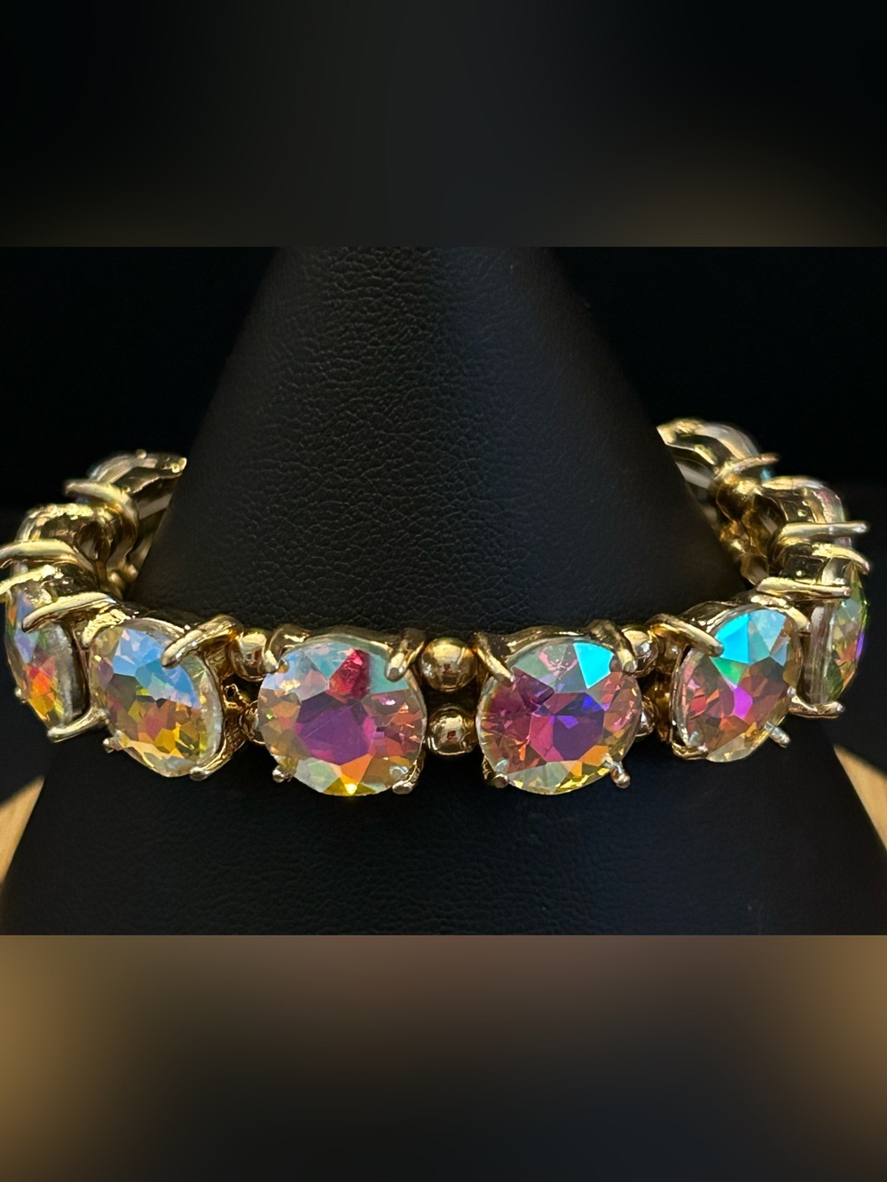 Gold Aurora Crystal Stretch Bracelet